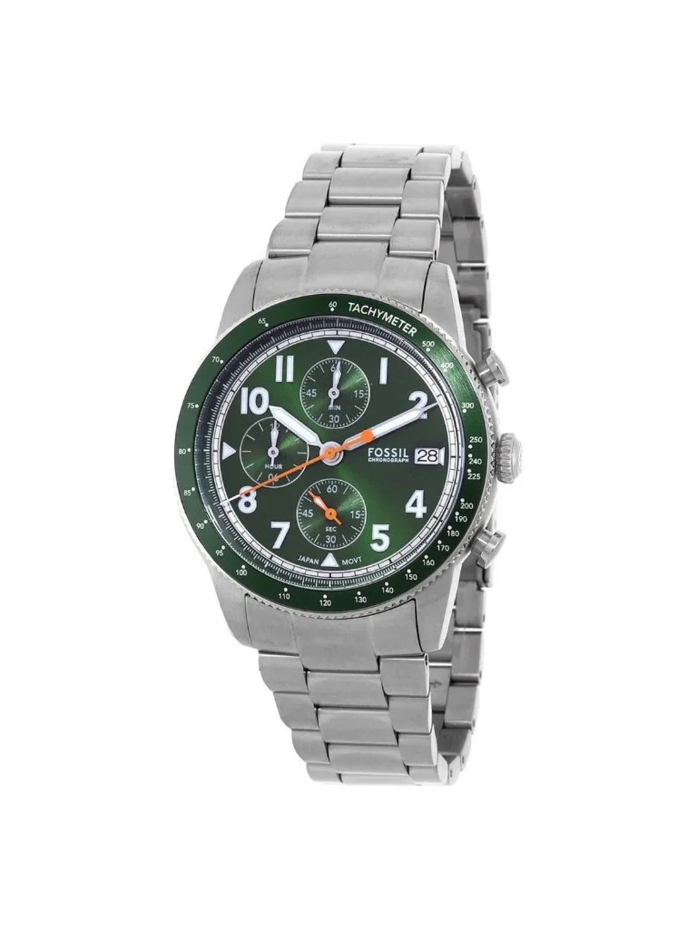 NWT Fossil Sport Tourer Chronograph Quartz Green Dial Men's Watch